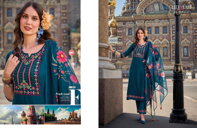 Srivalli By Lily And Lali Embroidery Handwork Viscose Readymade Suits Wholesale Online